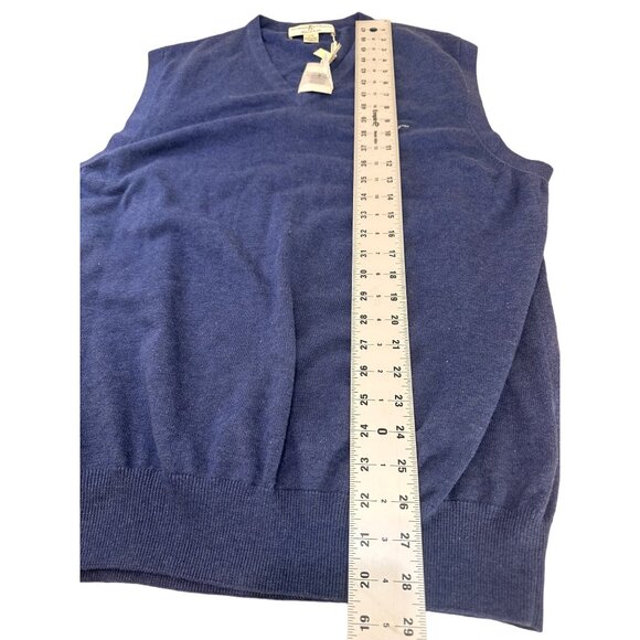 Fairway and Greene Golf Sweater Vest Mens Large Blue V-neck Pullover Pima Cotton - Picture 7 of 10